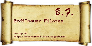 Brünauer Filotea névjegykártya